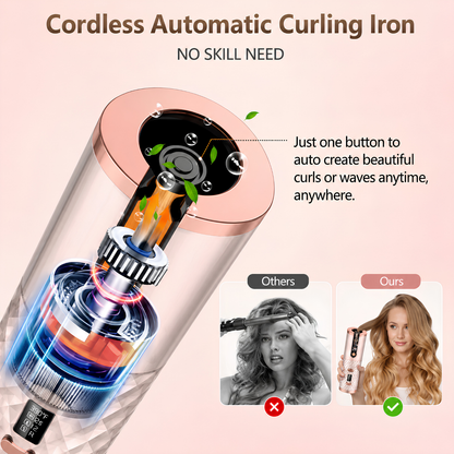 LuxeCurl™ Automatic Hair Curler | Cordless, Fast Heating & Long-Lasting Curls