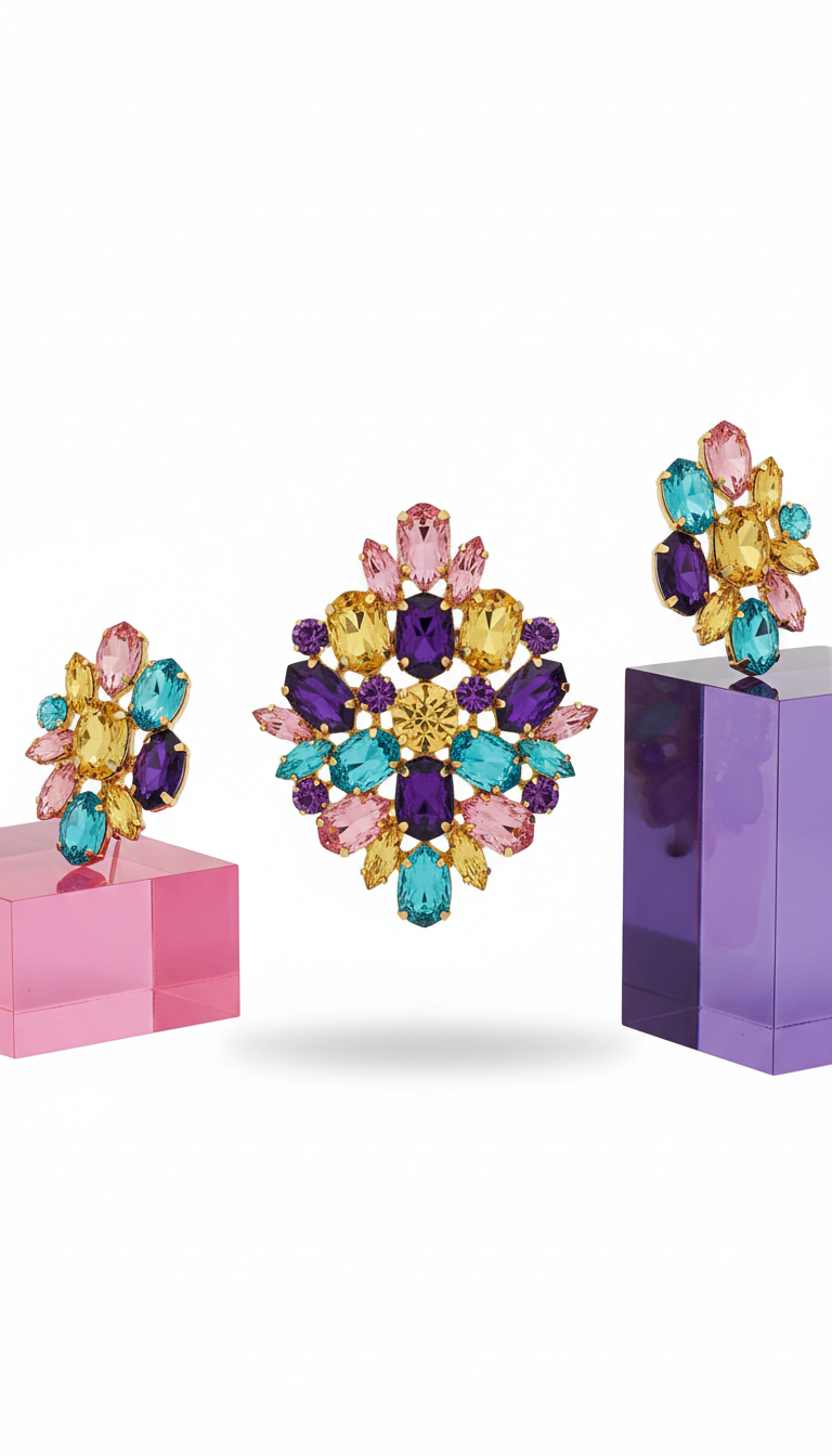 Chunky Jewel Statement Earrings